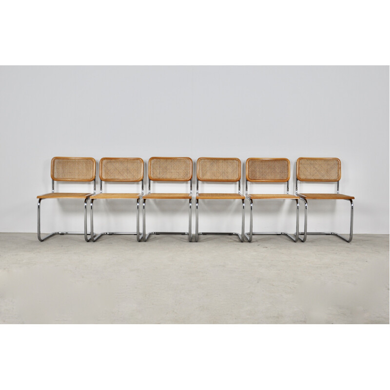 Set of 6 vintage Dinning chairs B32 by Marcel Breuer