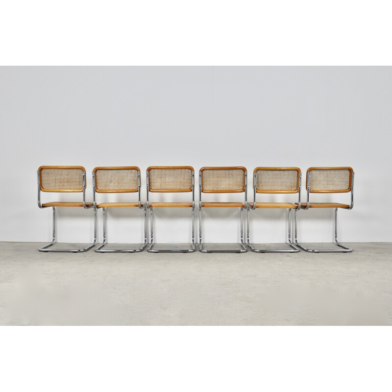 Set of 6 vintage Dinning chairs B32 by Marcel Breuer