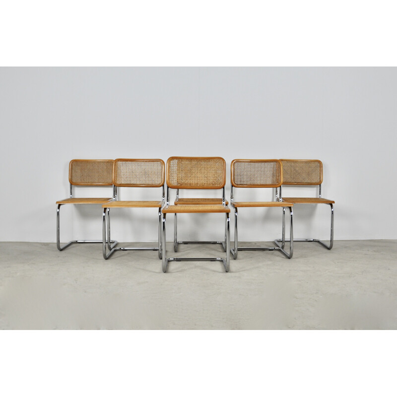 Lot de 6 chaises vintage B32 par Marcel Breuer