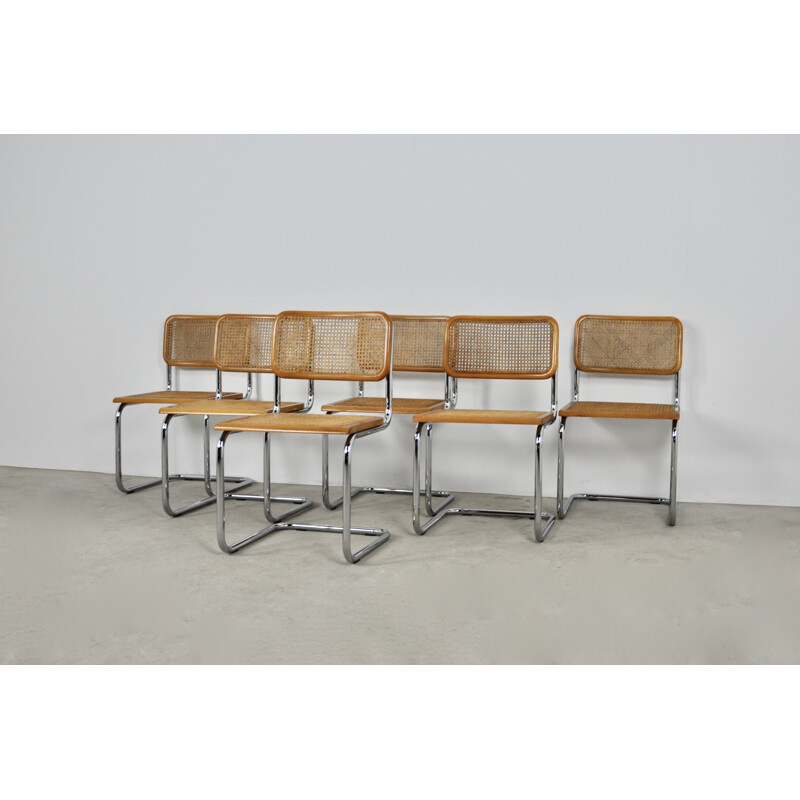 Set of 6 vintage Dinning chairs B32 by Marcel Breuer