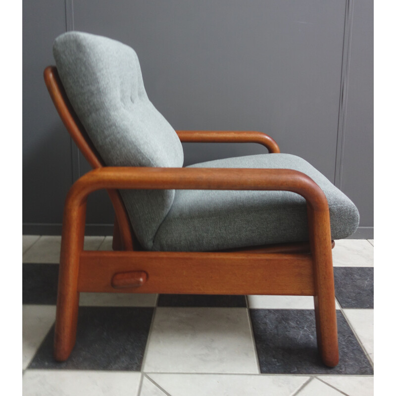 Vintage Teak and Gray relax chair by Dyrlund, Denmark 1970s