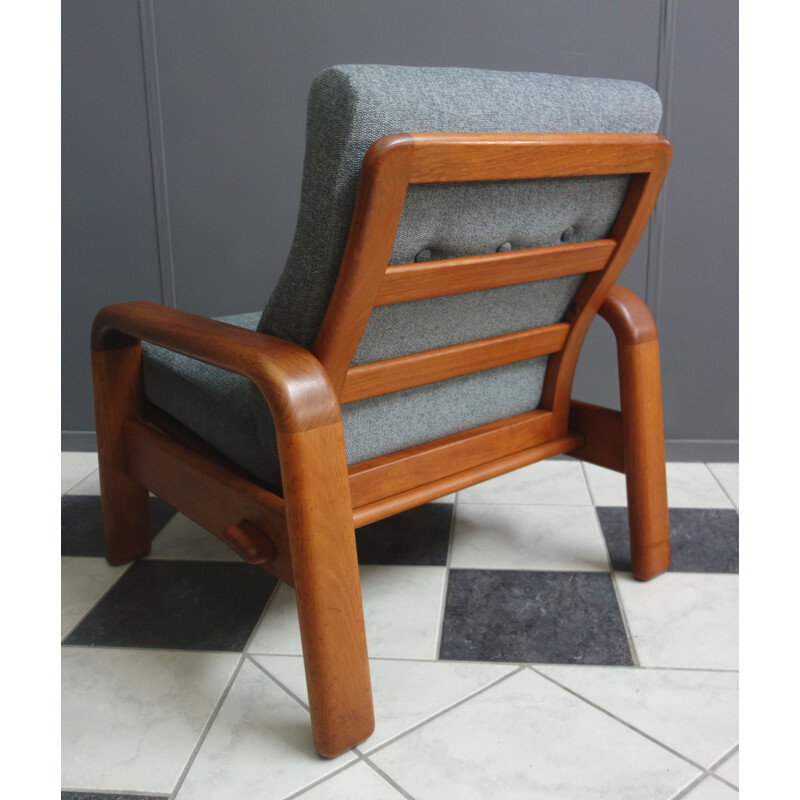 Vintage Teak and Gray relax chair by Dyrlund, Denmark 1970s