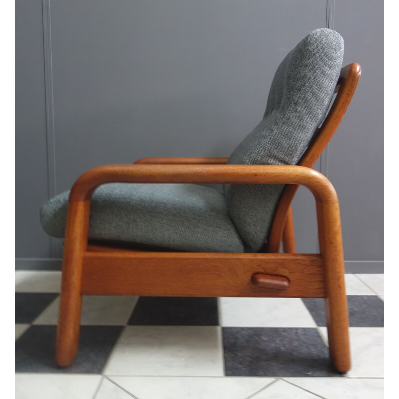 Vintage Teak and Gray relax chair by Dyrlund, Denmark 1970s