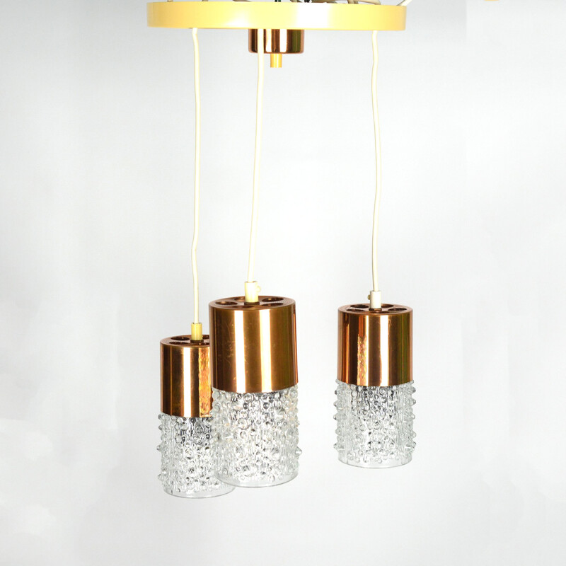 Vintage Cascade chandelier modern VEB Narva Leuchten, Germany 1970