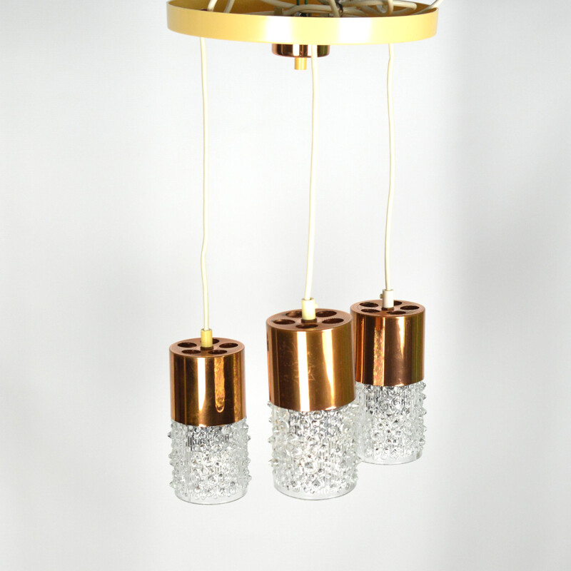 Vintage Cascade chandelier modern VEB Narva Leuchten, Germany 1970