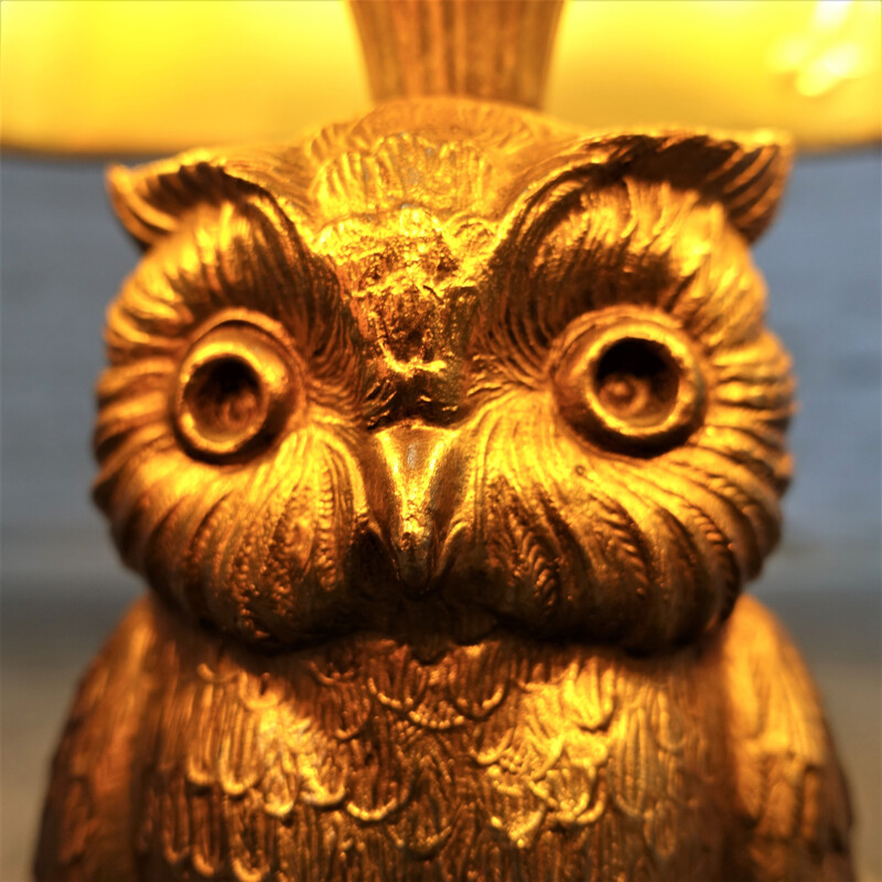 Vintage owl lamp by Deknudt 1970s