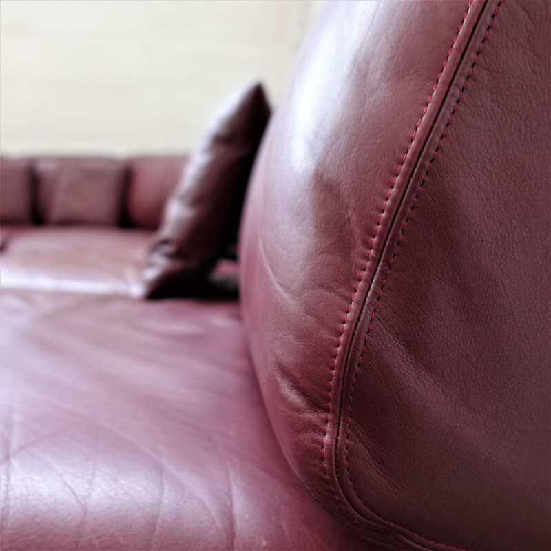 Vintage Durlet oxblood modular sofa