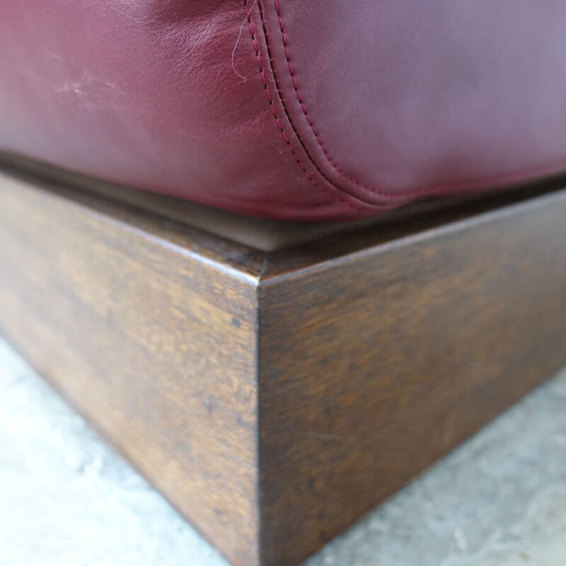 Vintage Durlet oxblood modular sofa