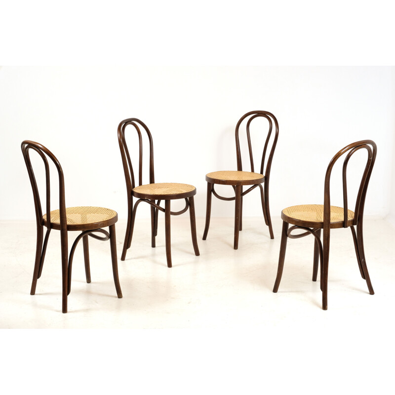 Lot of 4 vintage chairs by Michael Thonet for ZPM Radomsko 1970s