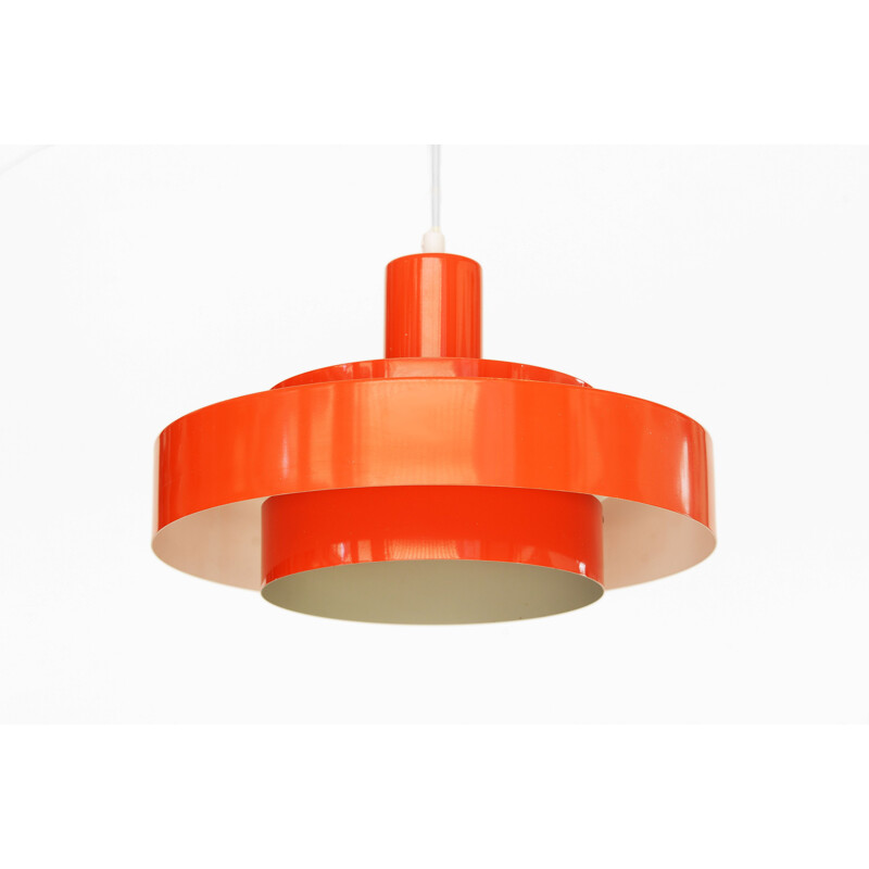 Vintage Pedant light "Equator" in orange by Jo Hammerborg for Fog & Morup, Denmark 1960s