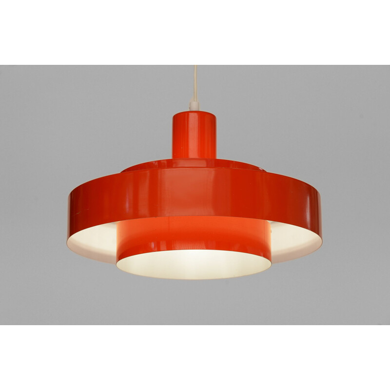 Vintage Pedant light "Equator" in orange by Jo Hammerborg for Fog & Morup, Denmark 1960s