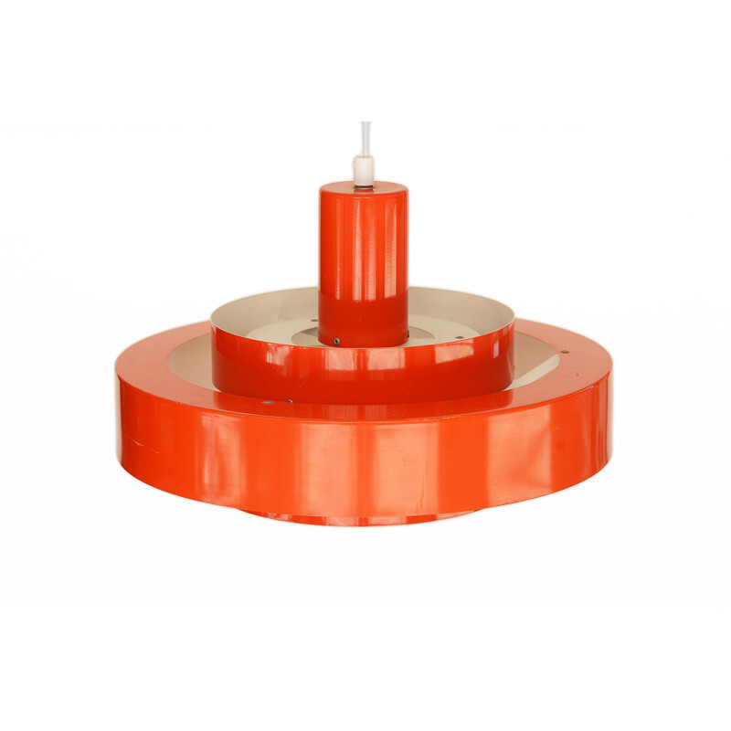 Vintage Pedant light "Equator" in orange by Jo Hammerborg for Fog & Morup, Denmark 1960s