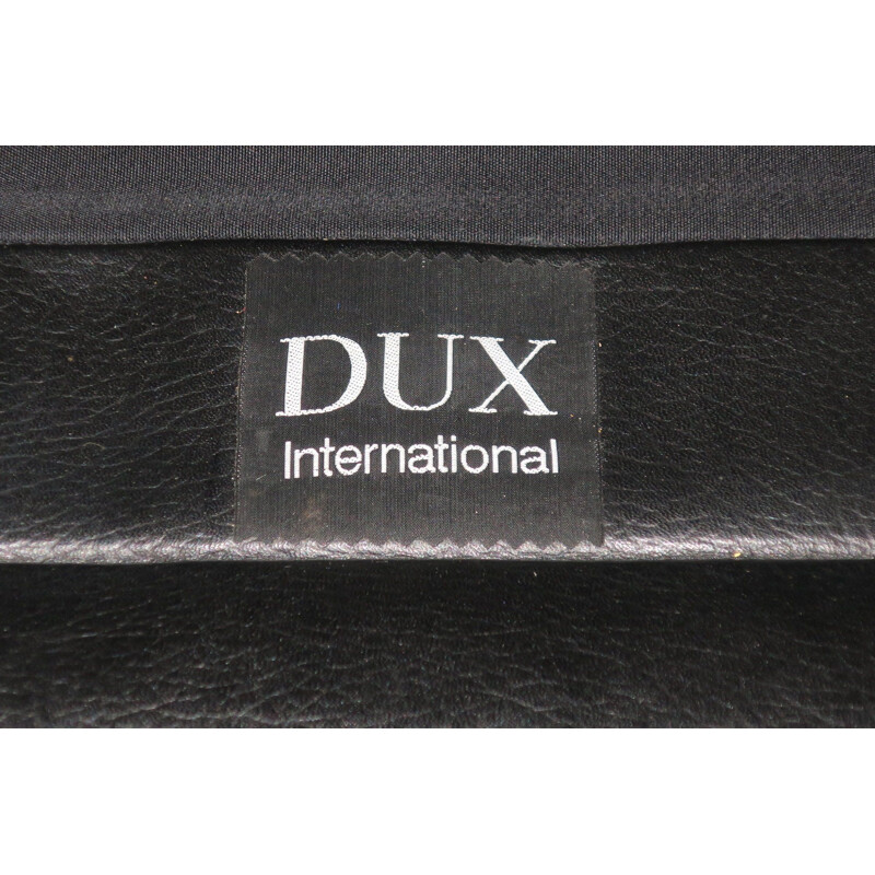 Vintage Black Leather Lounge Chair from Dux, Sweden 1960s