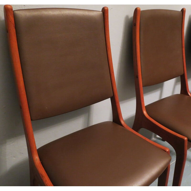 Pair of vintage teak and leather chairs by KS Mobler for Korup Stolefabrik, Denmark 1960