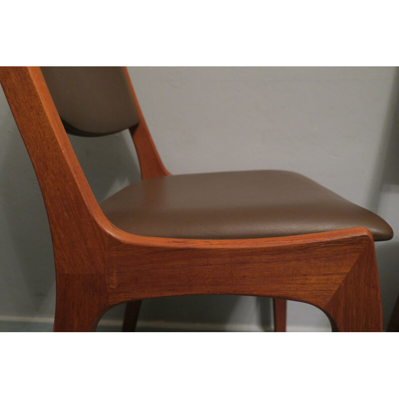 Pair of vintage teak and leather chairs by KS Mobler for Korup Stolefabrik, Denmark 1960