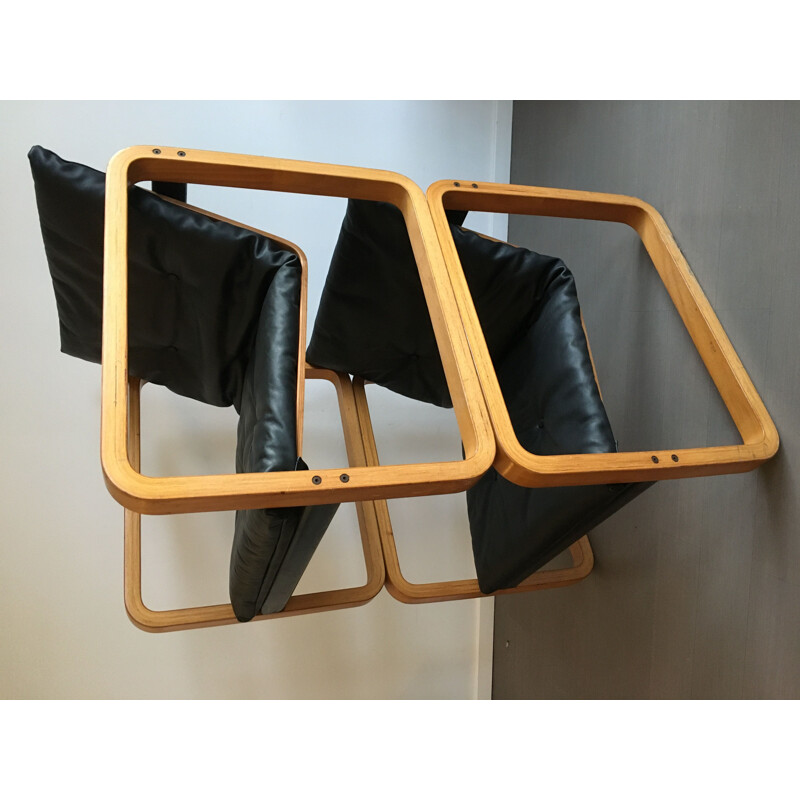 Paire de fauteuils lounge vintage Alvar Aalto
