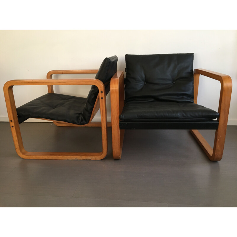 Paire de fauteuils lounge vintage Alvar Aalto