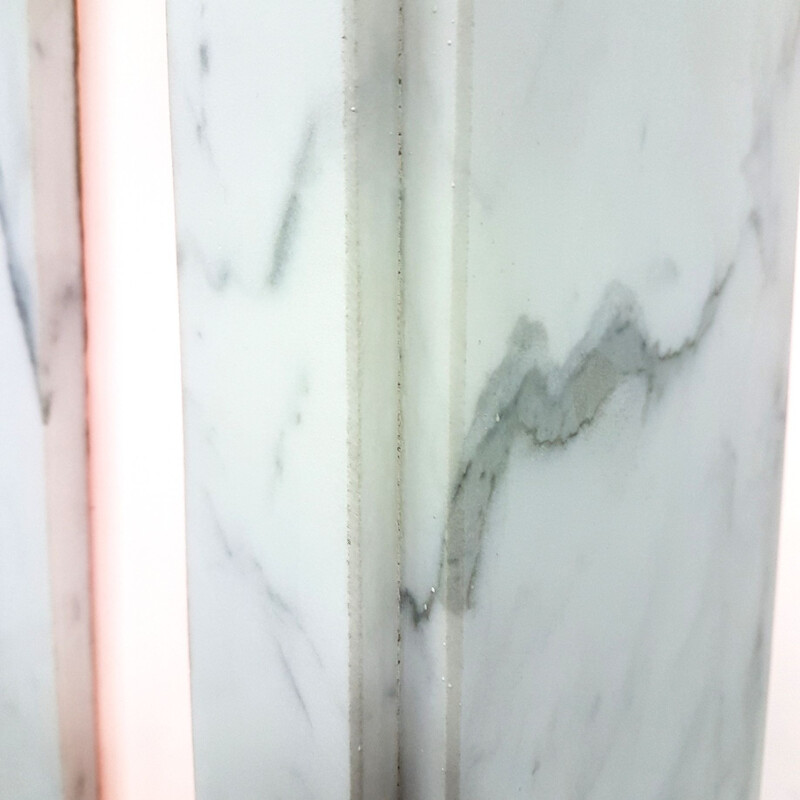 Large vintage marble monolith floor lamp 1980s