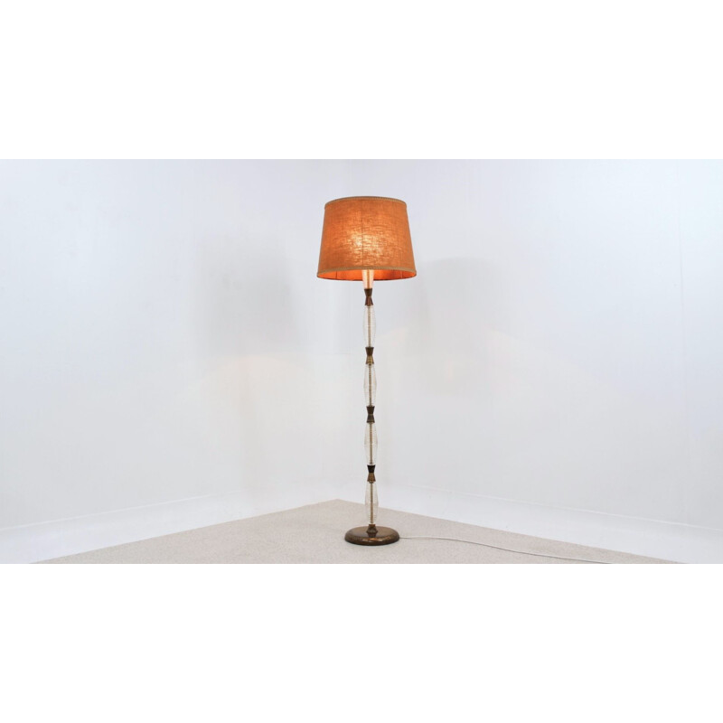 Vintage corded glass floor lamp by Ercole Barovier, 1940
