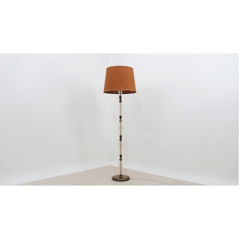 Lampada da terra vintage in vetro cordonato di Ercole Barovier, 1940