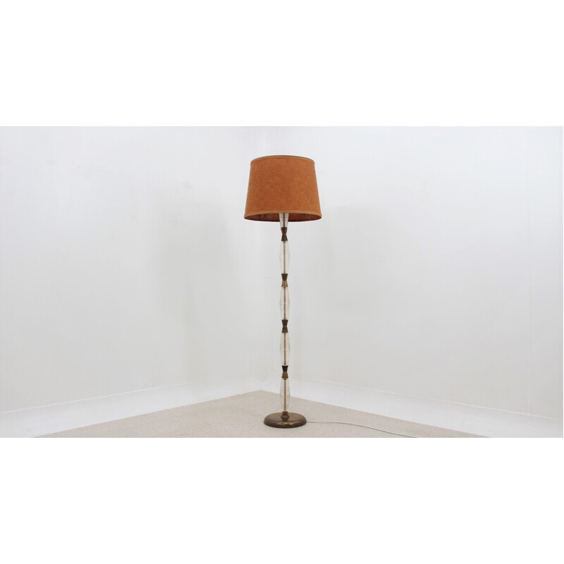 Vintage corded glass floor lamp by Ercole Barovier, 1940