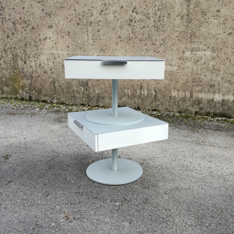 Pair of vintage side tables in laminated wood