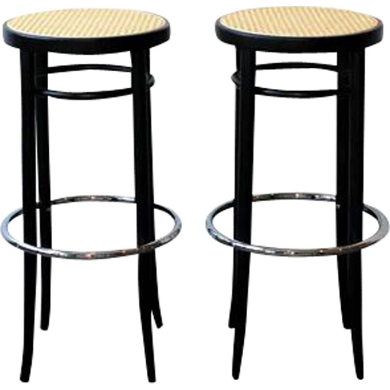 Pair of vintage bar stools model 204 Thonet