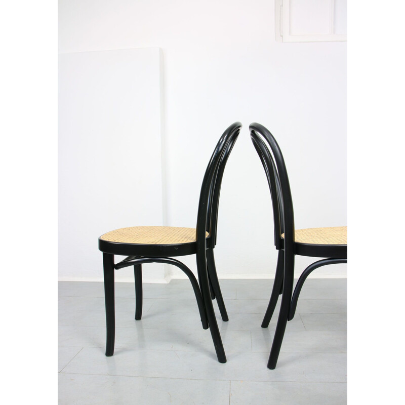Paar Vintage-Stühle N218 schwarz von Michael Thone