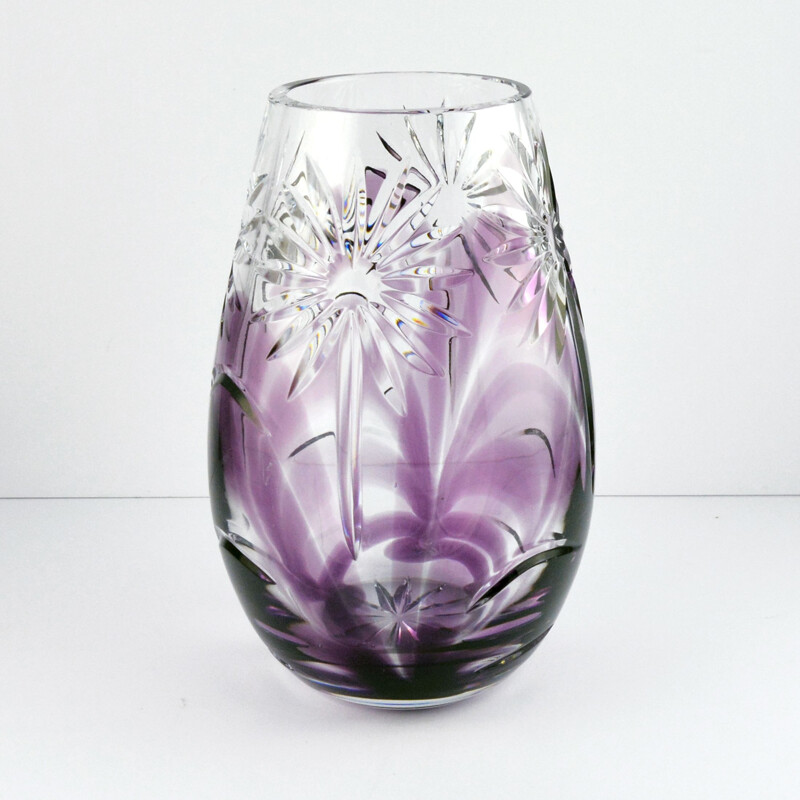 Vintage Crystal vase by M. Słaboń-Kapa & HSG Zawiercie, Poland 1980s