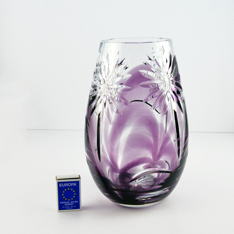 Vintage Crystal vase by M. Słaboń-Kapa & HSG Zawiercie, Poland 1980s