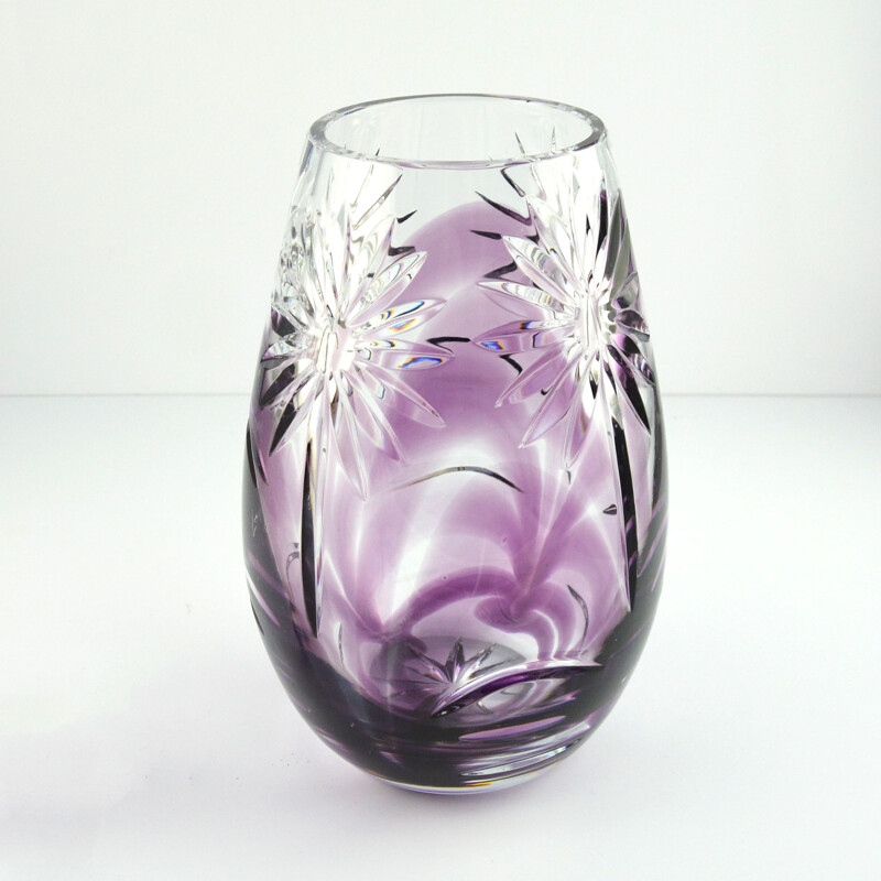 Vintage Crystal vase by M. Słaboń-Kapa & HSG Zawiercie, Poland 1980s