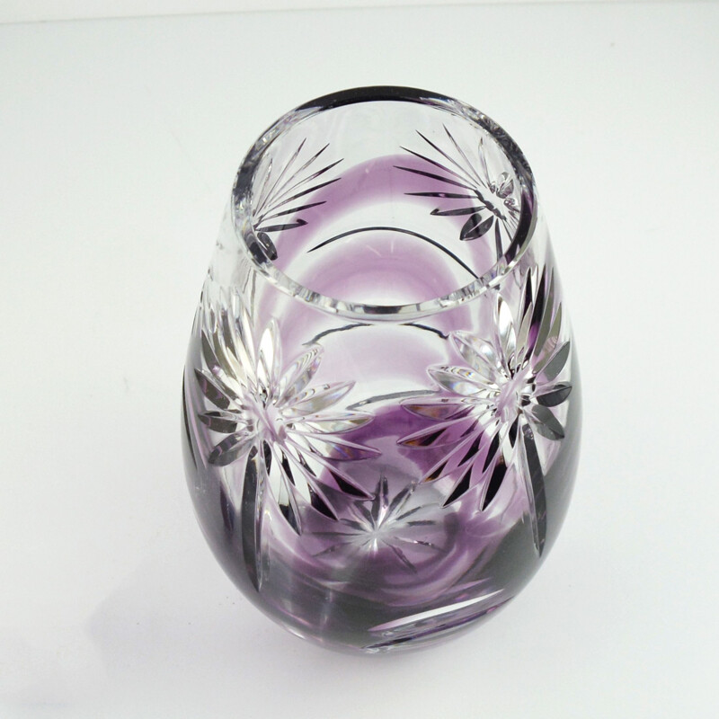 Vintage Crystal vase by M. Słaboń-Kapa & HSG Zawiercie, Poland 1980s