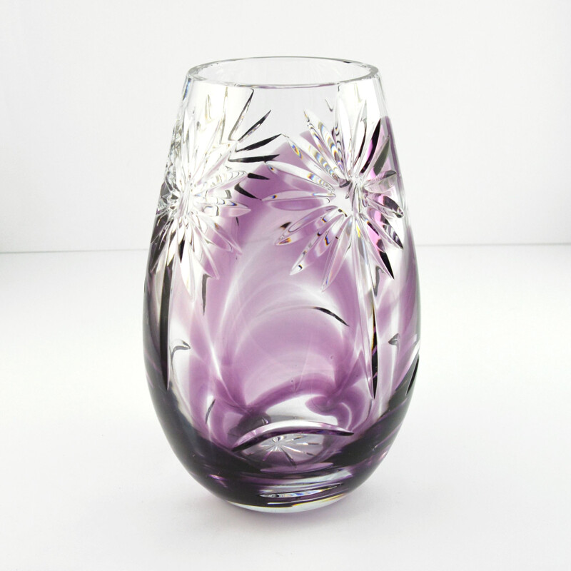 Vintage Crystal vase by M. Słaboń-Kapa & HSG Zawiercie, Poland 1980s