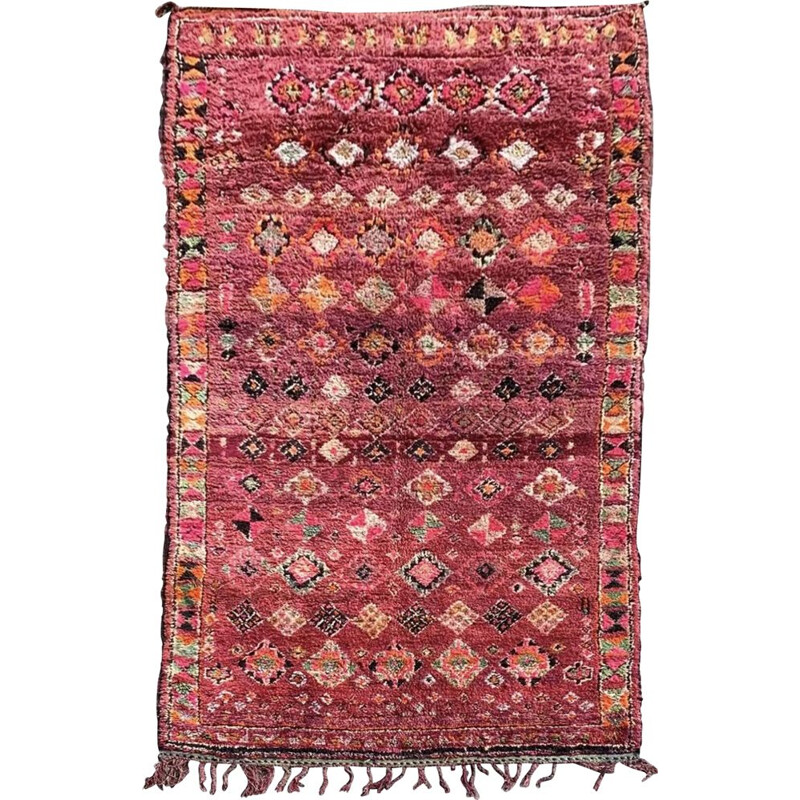 Vintage Berber wool carpet Boujaad