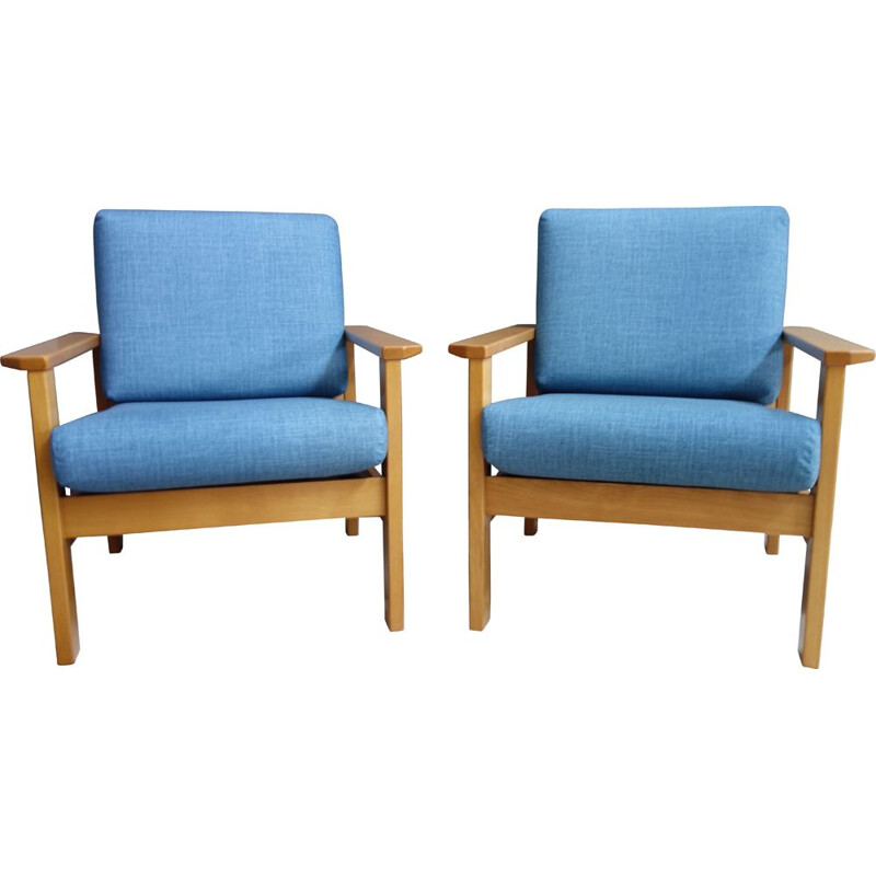 Pair of vintage Blue armchairs 1960s