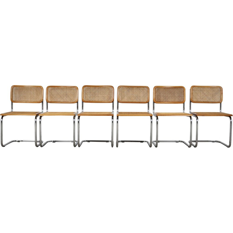 Set of 6 vintage Dinning chairs B32 by Marcel Breuer