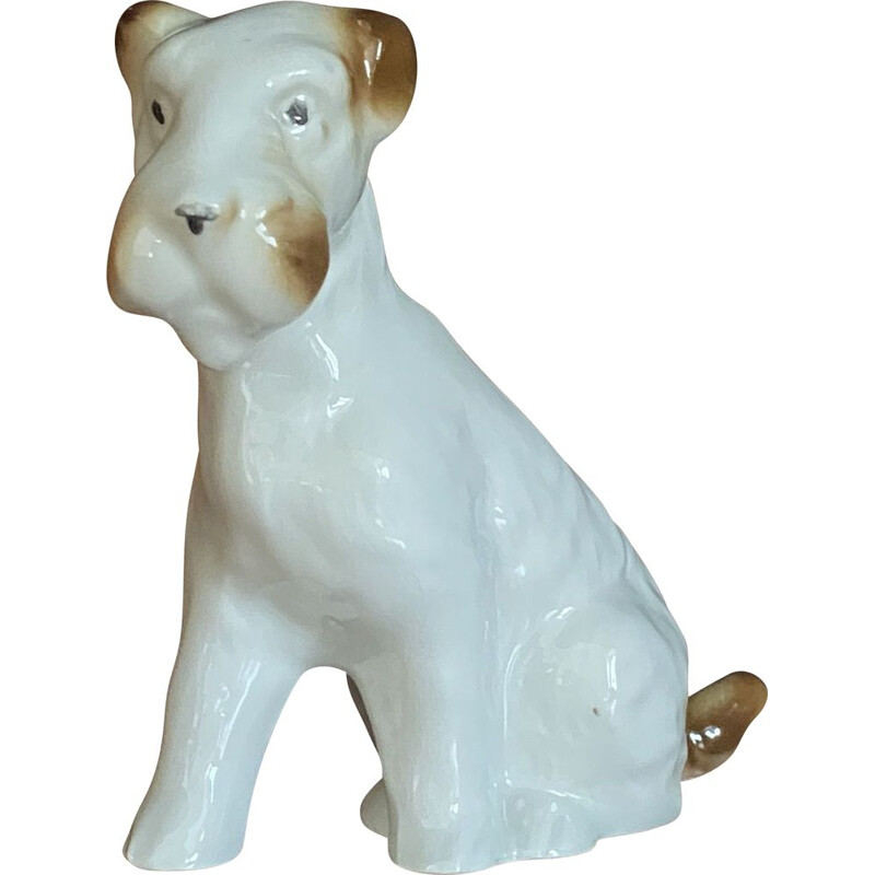 Vintage-Figur eines Schnnauzer-Hundes