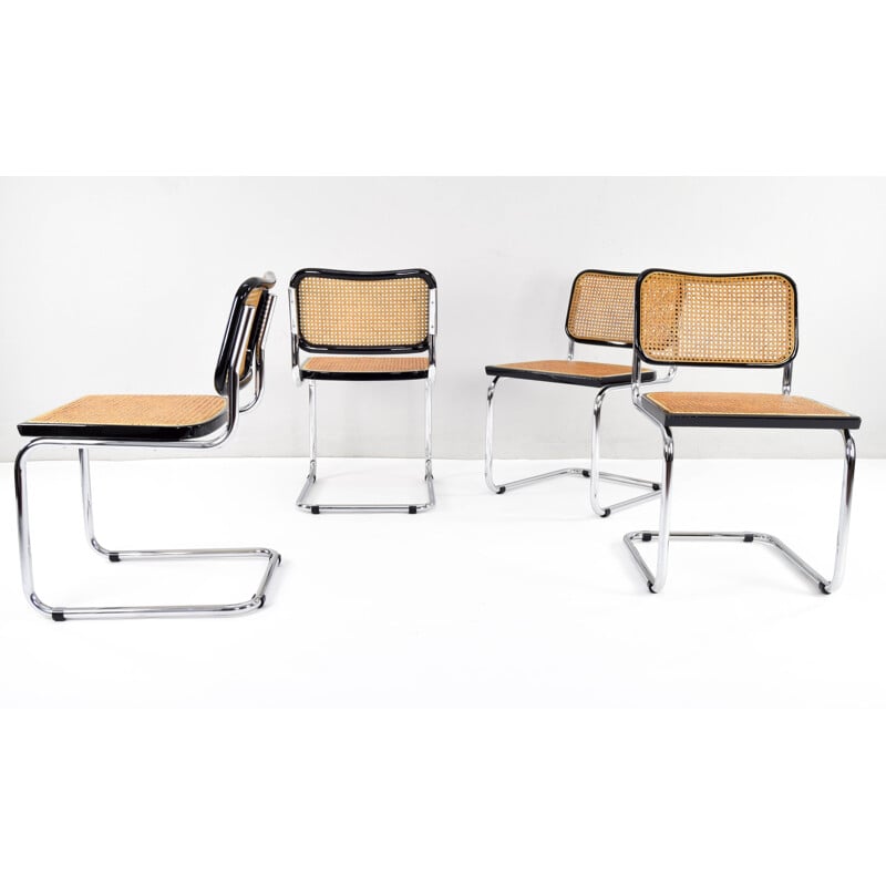 Set of 4 vintage B32 Cesca chairs by Cidue Marcel Breuer, Italy 1970s