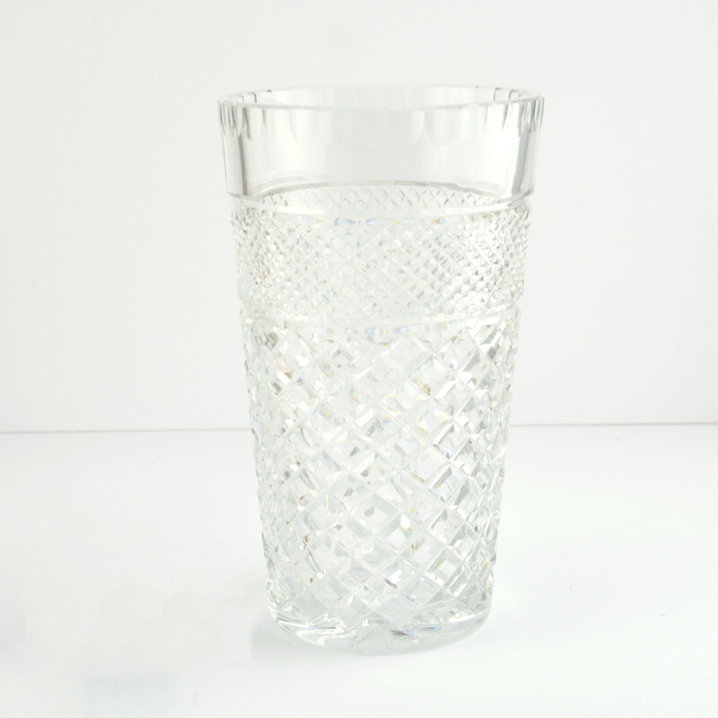 Vintage Crystal vase from Huta Szkła Hortensja & Piotrków Trybunalski, Poland 1970s