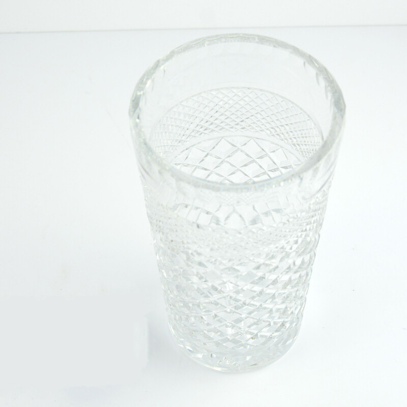 Vintage Crystal vase from Huta Szkła Hortensja & Piotrków Trybunalski, Poland 1970s