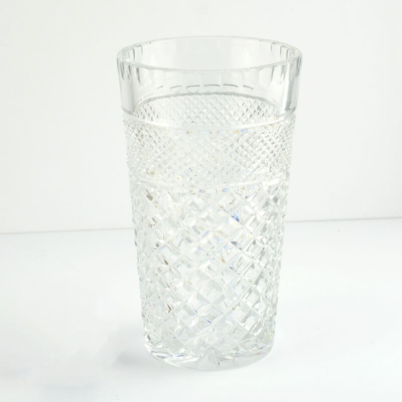 Vintage Crystal vase from Huta Szkła Hortensja & Piotrków Trybunalski, Poland 1970s