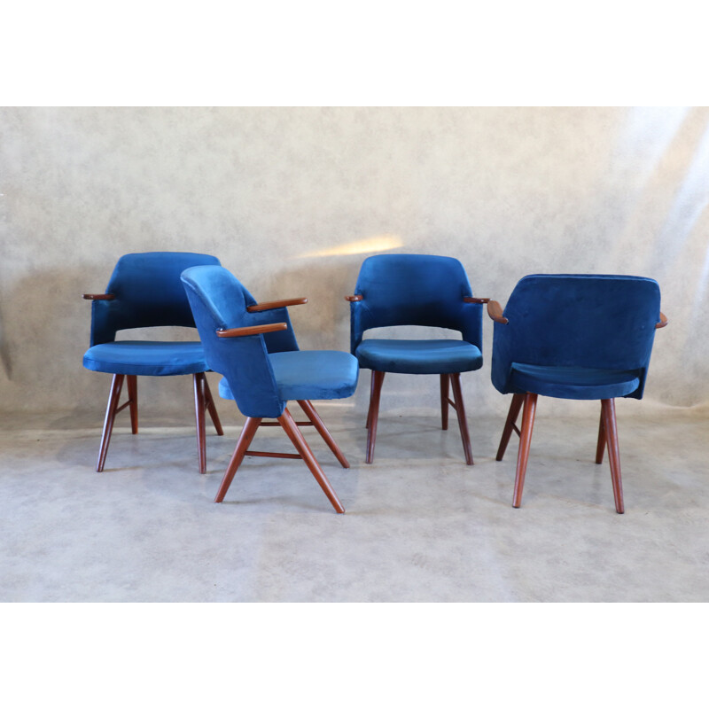 Set of 4 vintage Teak Modern Ft30 Dining Chairs By Cees Braakman For Pastoe 1960s