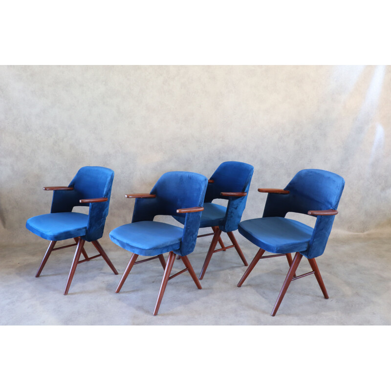 Set of 4 vintage Teak Modern Ft30 Dining Chairs By Cees Braakman For Pastoe 1960s