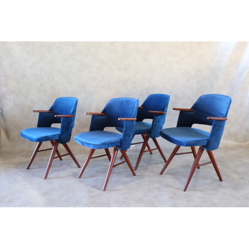 Set of 4 vintage Teak Modern Ft30 Dining Chairs By Cees Braakman For Pastoe 1960s