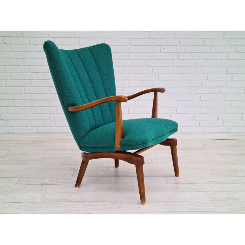 Vintage armchair with tilt function furniture fabric, Danish 1960s