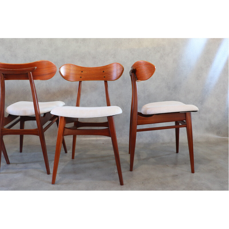 Set of 6 vintage Karstrup chairs by Louis Van Teeffelen for Webe