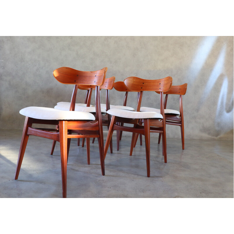 Set of 6 vintage Karstrup chairs by Louis Van Teeffelen for Webe