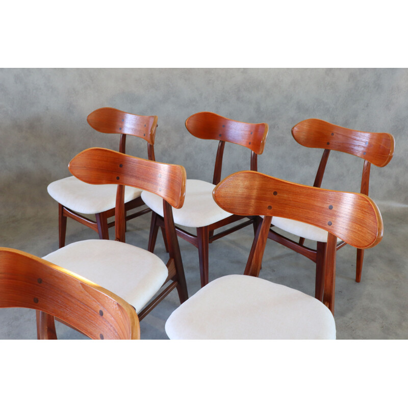 Set of 6 vintage Karstrup chairs by Louis Van Teeffelen for Webe