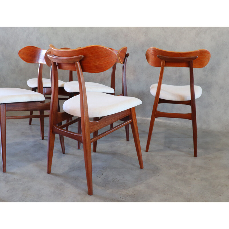 Set of 6 vintage Karstrup chairs by Louis Van Teeffelen for Webe