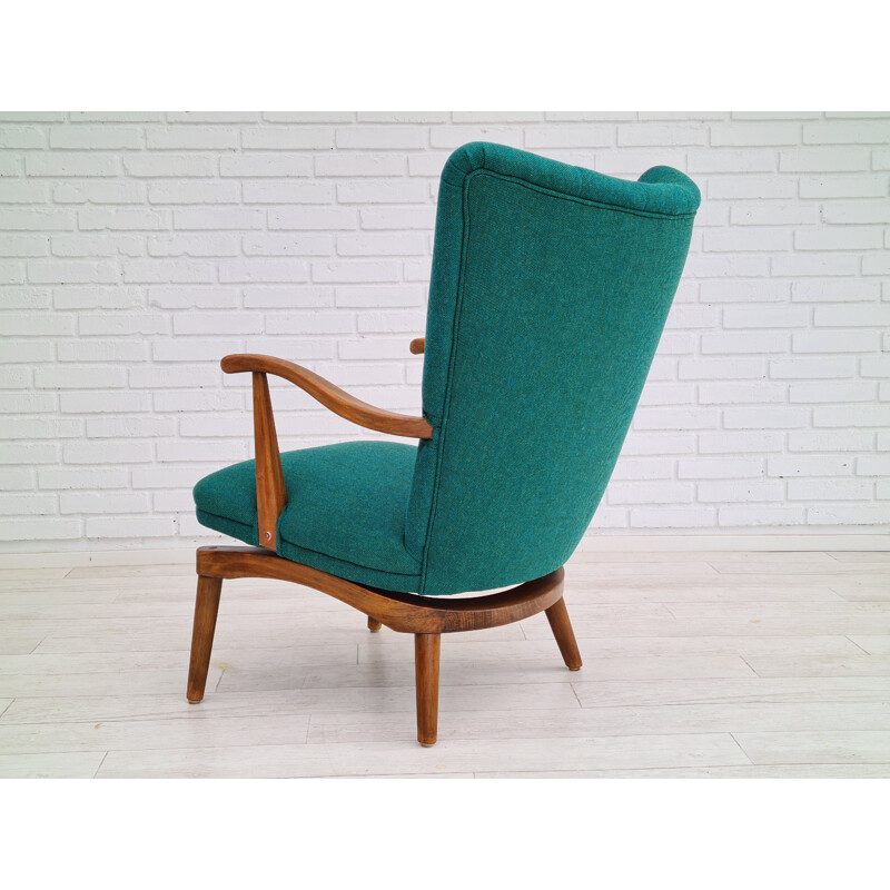 Vintage armchair with tilt function furniture fabric, Danish 1960s